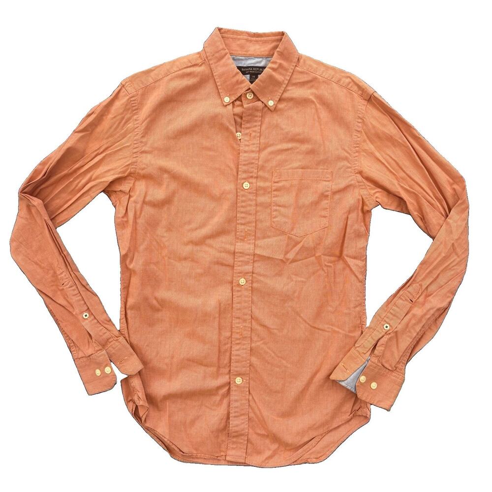 Banana Republic Soft Wash Slim Fit Coral Button Down Men’s Shirt Size XS